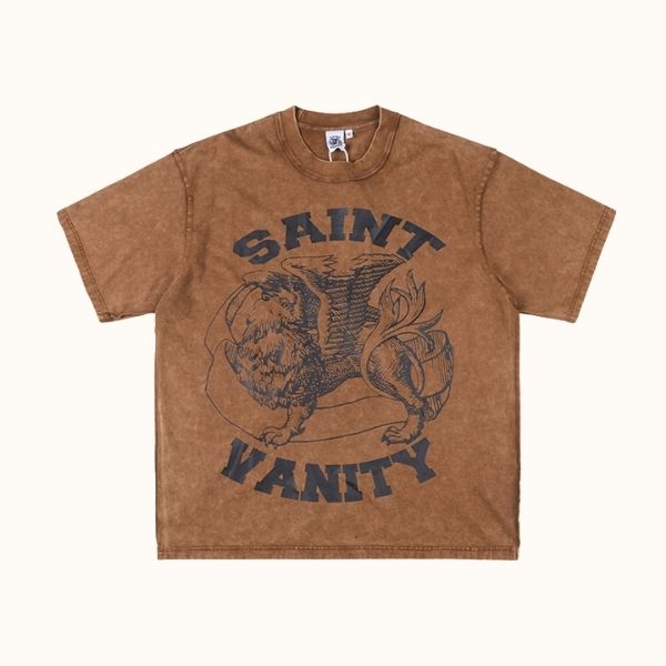 Saint Vanity Black Griffin Brown T-Shirt Saint Vanity Black Griffin Brown T-Shirt