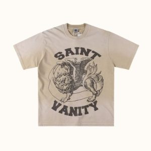 Saint Vanity Brown Griffin Cream Tee