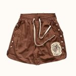 Saint Vanity Brown Satin Shorts