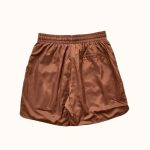 Saint Vanity Brown Satin Shorts