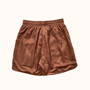 Saint Vanity Brown Satin Shorts