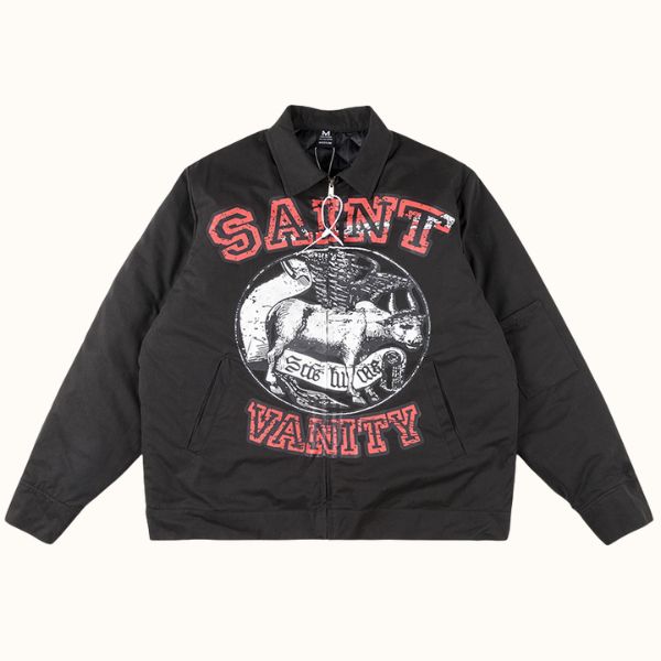 Saint Vanity Bull Logo Black Jacket Saint Vanity Bull Logo Black Jacket