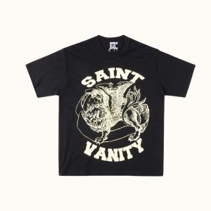 Saint Vanity Cream Griffin Black T-Shirt