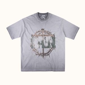 Saint Vanity Cross Light Grey Tee