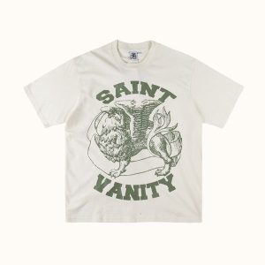 Saint Vanity Green Griffin White T-Shirt