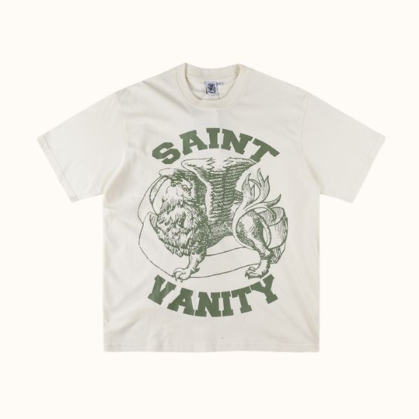 Saint Vanity Green Griffin White T-Shirt Saint Vanity Green Griffin White T-Shirt