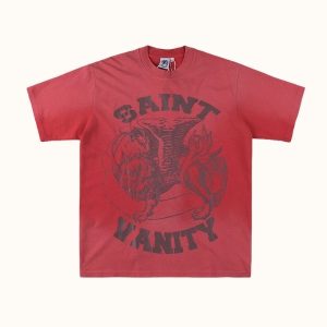 Saint Vanity Grey Griffin Red T-Shirt