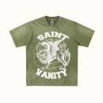 Saint Vanity White Griffin Washed Olive T-Shirt