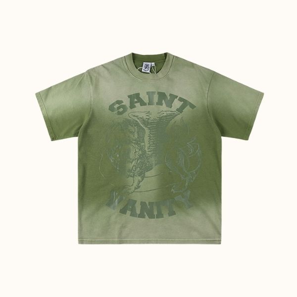 Saint Vanity Griffin Washed Olive T-Shirt Saint Vanity Griffin Washed Olive T-Shirt
