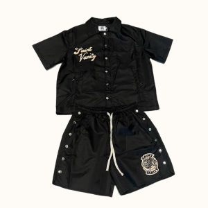 Saint Vanity Nylon Short Set Black