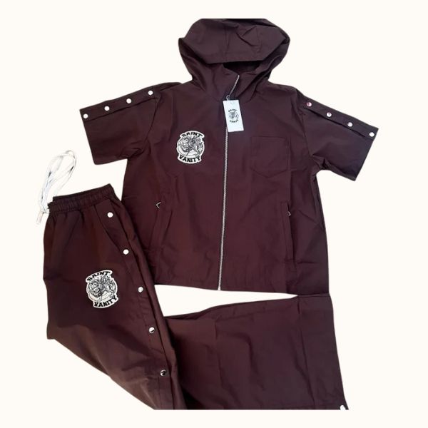 Saint Vanity Nylon Short Tracksuit Burgundy Saint Vanity Nylon Short Tracksuit Burgundy
