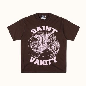 Saint Vanity Pink Griffin Brown T-Shirt