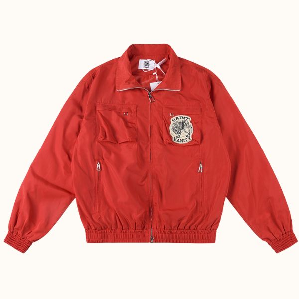 Saint Vanity Red Nylon Cargo Jacket Saint Vanity Red Nylon Cargo Jacket