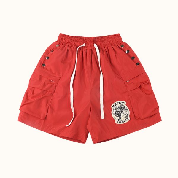 Saint Vanity Red Nylon Shorts Saint Vanity Red Nylon Shorts