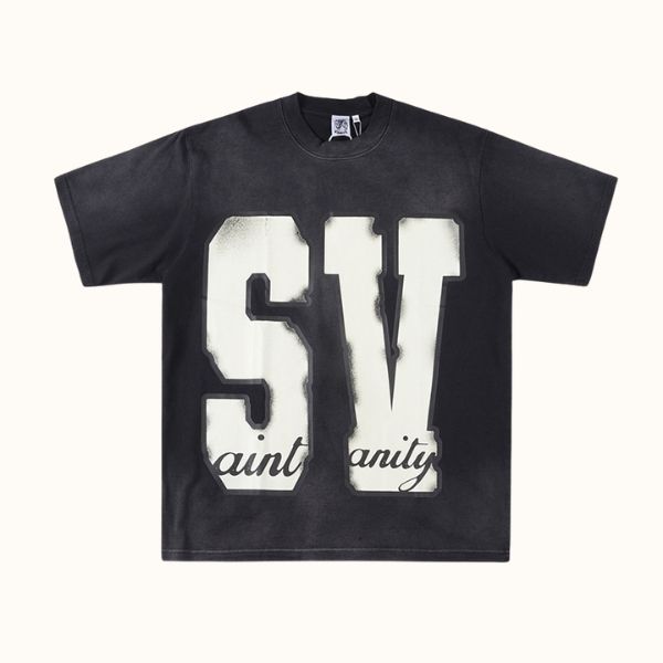 Saint Vanity SV Washed Black T-Shirt Saint Vanity SV Washed Black T-Shirt