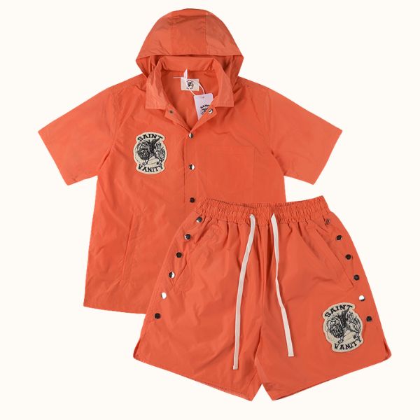Saint Vanity Signature Hooded Short Set Orange Saint Vanity Signature Hooded Short Set Orange
