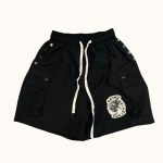 Saint Vanity Snap-Button Black Nylon Shorts