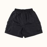 Saint Vanity Snap-Button Black Nylon Shorts