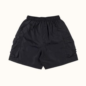 Saint Vanity Snap-Button Black Nylon Shorts