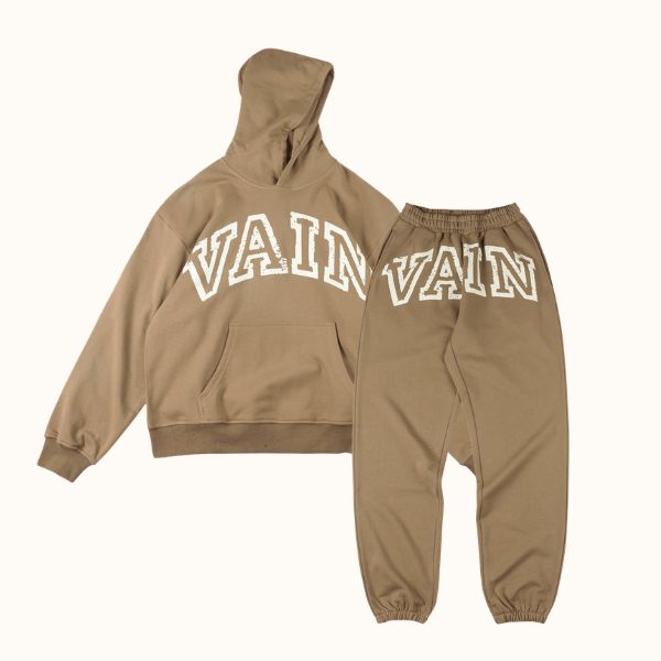 Saint Vanity VAIN Hoodie Jogger Set Beige Saint Vanity VAIN Hoodie Jogger Set Beige