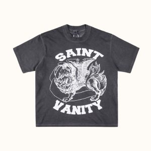 Saint Vanity White Griffin Dark Grey T-Shirt