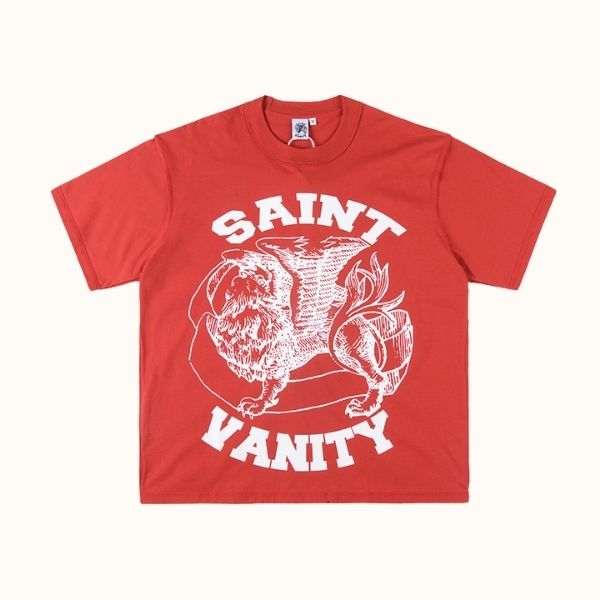 Saint Vanity White Griffin Red T-Shirt Saint Vanity White Griffin Red T-Shirt