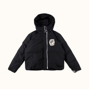 Saint Vanity Zipper Hooded Puffer Jacket Black