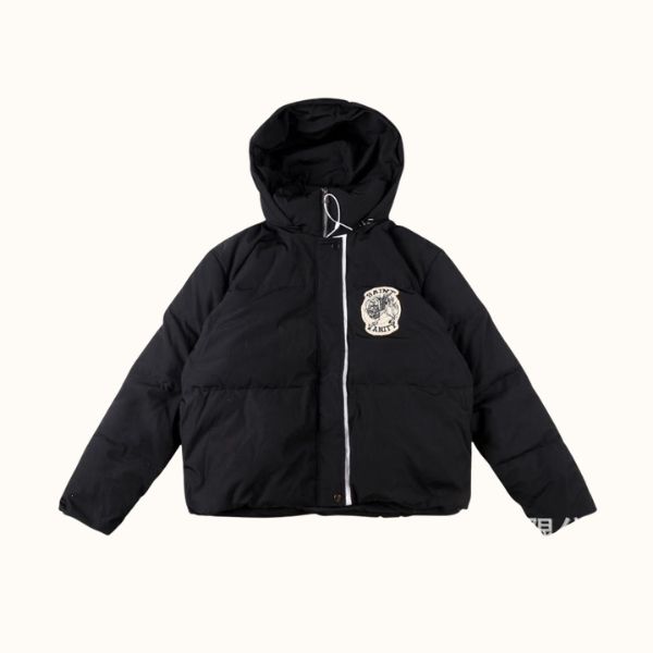 Saint Vanity Zipper Hooded Puffer Jacket Black Saint Vanity Zipper Hooded Puffer Jacket Black